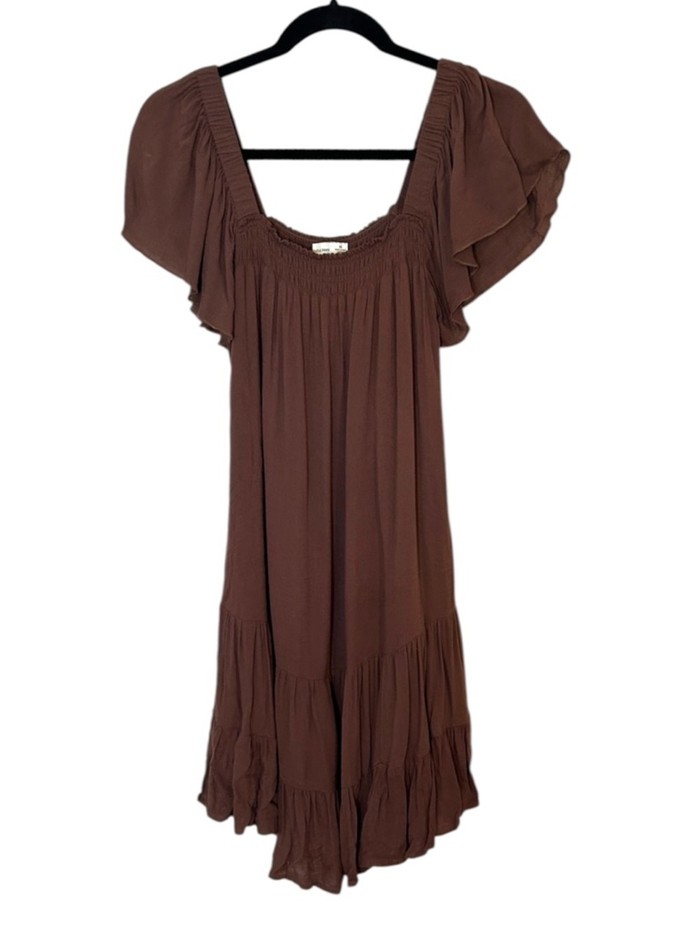 Gentle Fawn Anise Dress- Brown Flutter Sleeve Dress- Size XS
